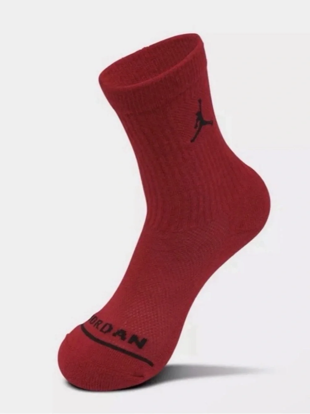 Nike Jordan Kids 6-Pack Cushioned Crew Socks Black White Gray Red – Size XS